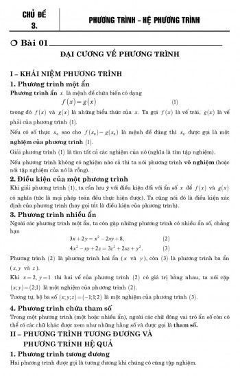 Bài tập phương trình và hệ phương trình có lời giải chi tiết – Nguyễn Phú Khánh, Huỳnh Đức Khánh