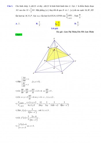 Toán 12: Bài tập vận dụng min – max hình học không gian có lời giải chi tiết